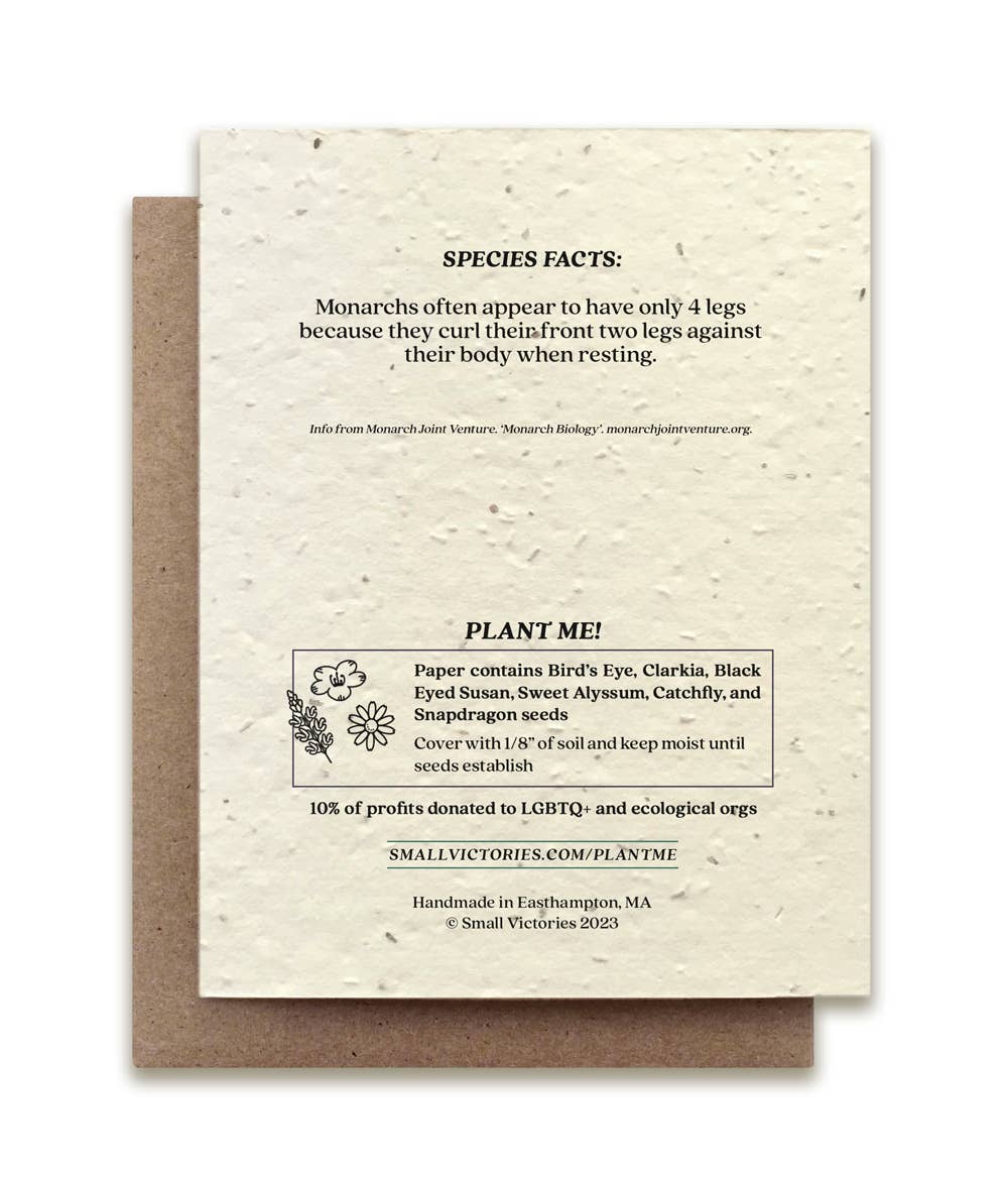 Monarch Butterfly Plantable Wildflower Seed Card